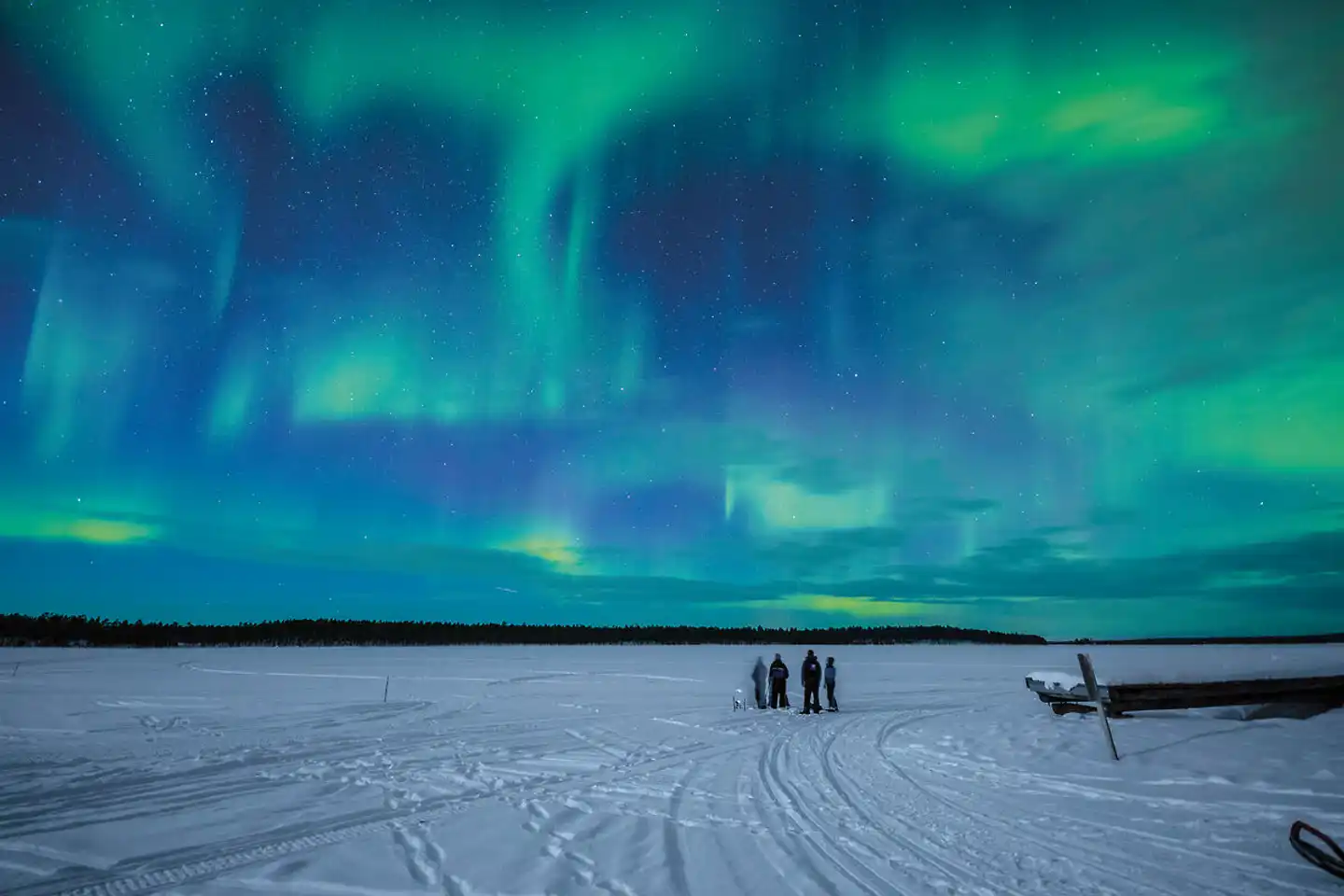 Wildnis unter dem Polarlicht - Inari Landschaft