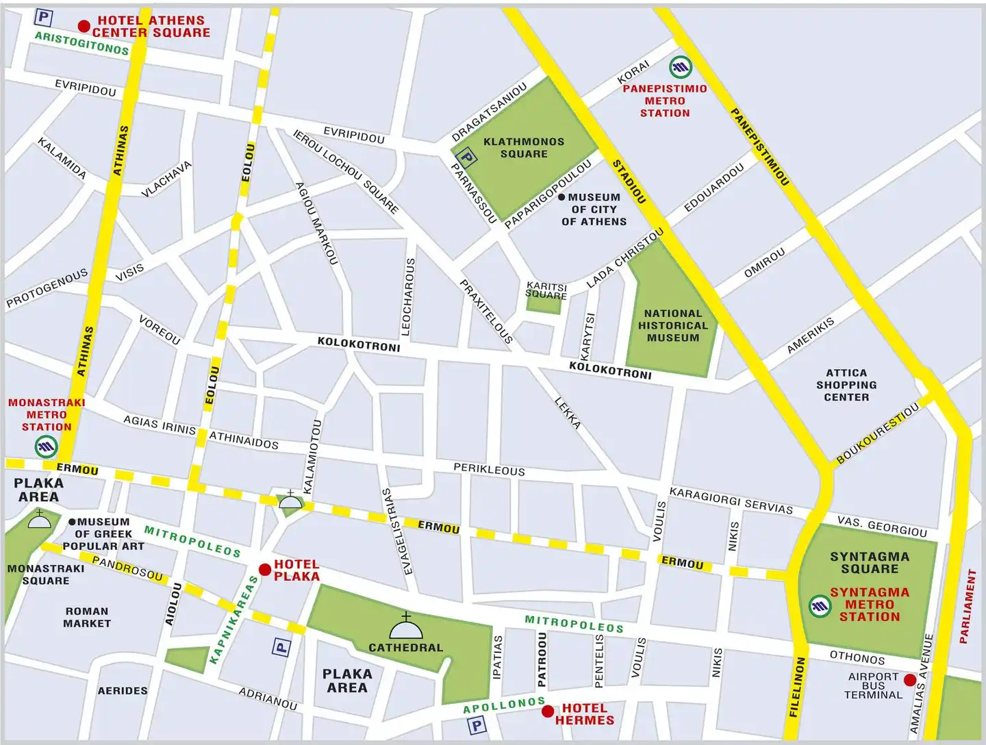 Athens Center Square Landkarte