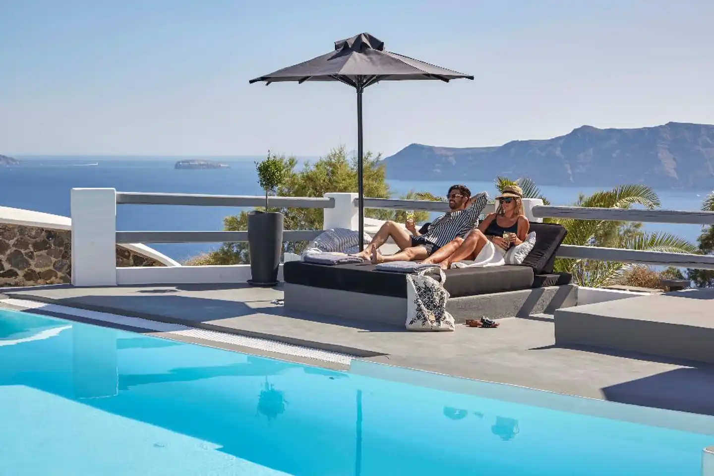 Mr and Mrs White Santorini Pool