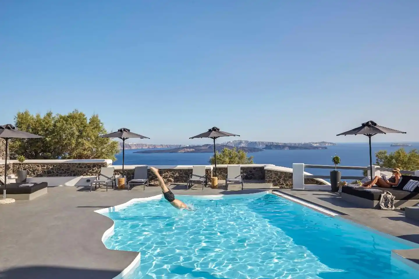 Mr and Mrs White Santorini Pool