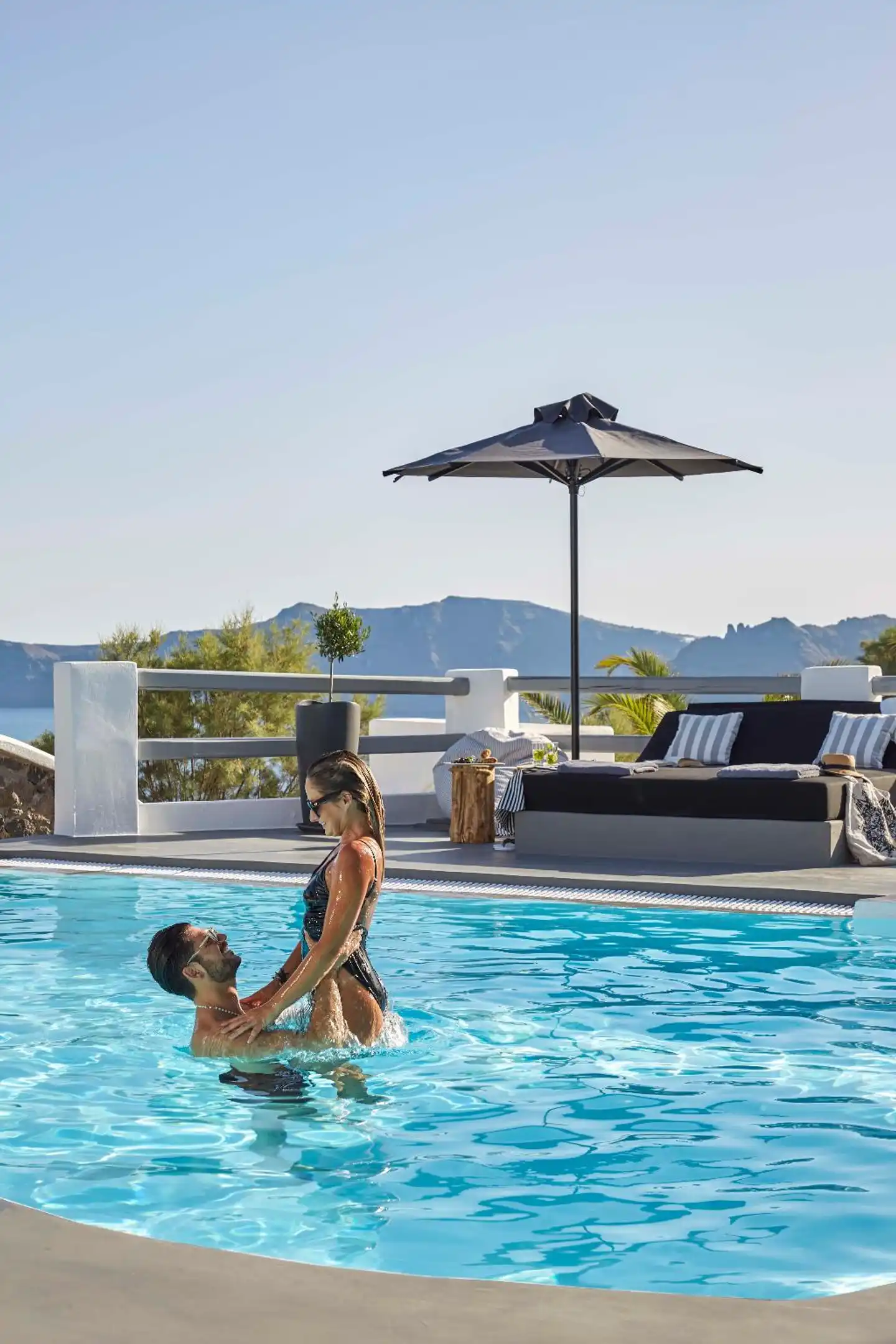 Mr and Mrs White Santorini Pool