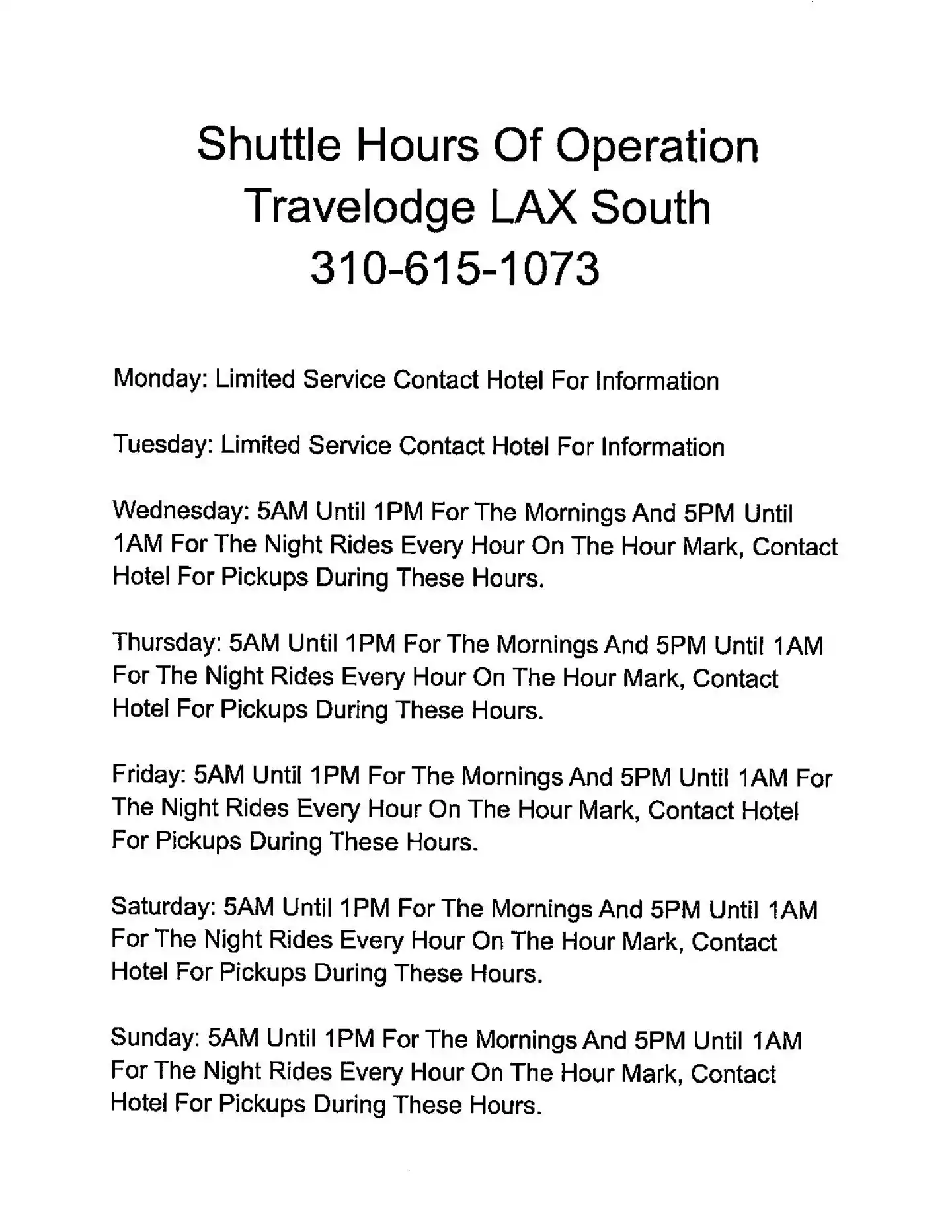Travelodge by Wyndham LAX Landkarte