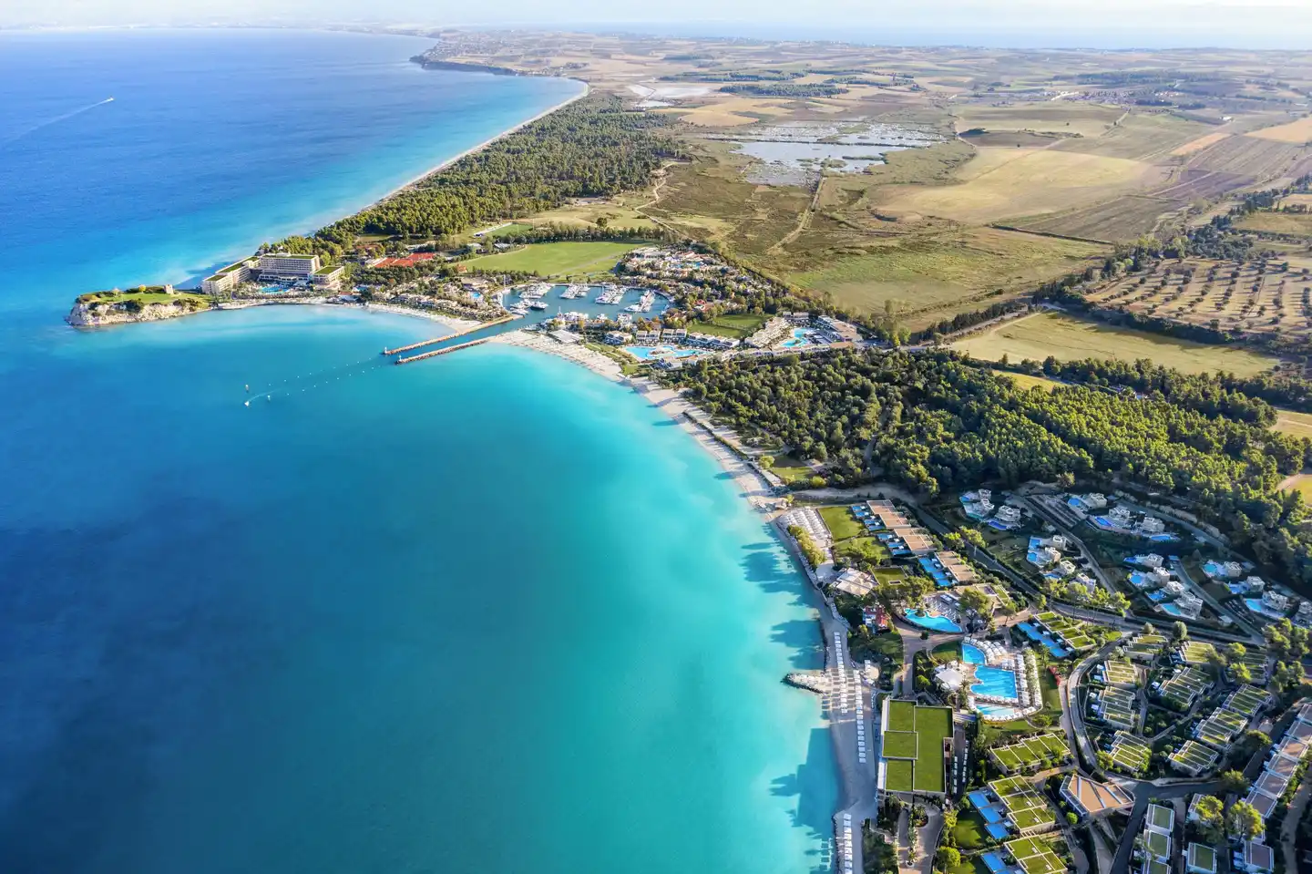 Sani Beach Luftaufnahme