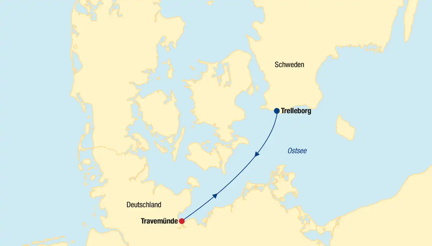 Minikreuzfahrt TT-Line (Nils Holgersson/Peter Pan) Landkarte