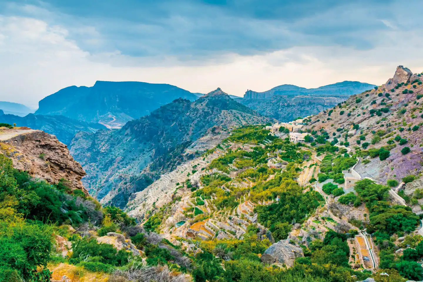 Fantastische Bergwelt Omans Landschaft