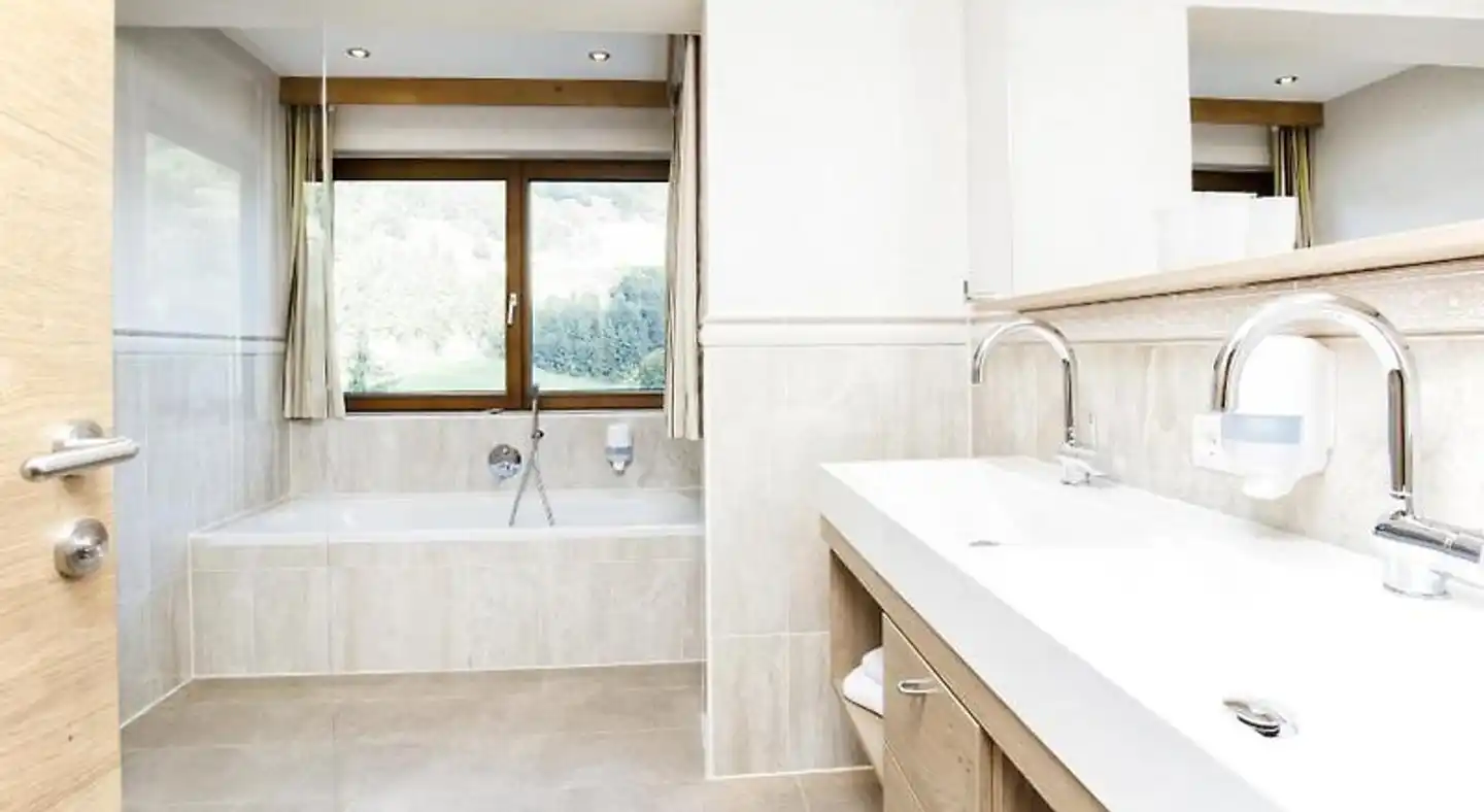 Ferienhotel Aussicht Badezimmer