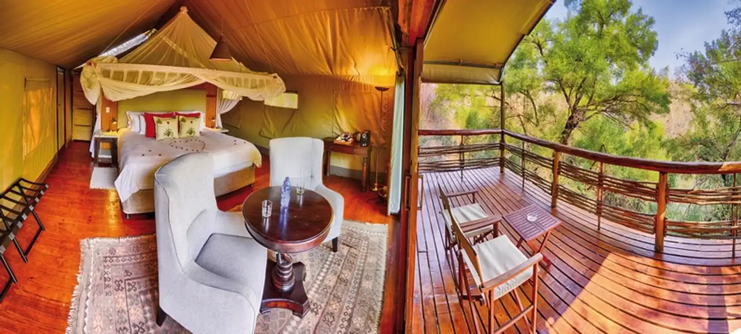 aha Thakadu River Camp Wohnbeispiel